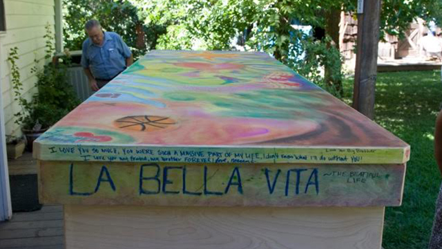 hand painted coffin
